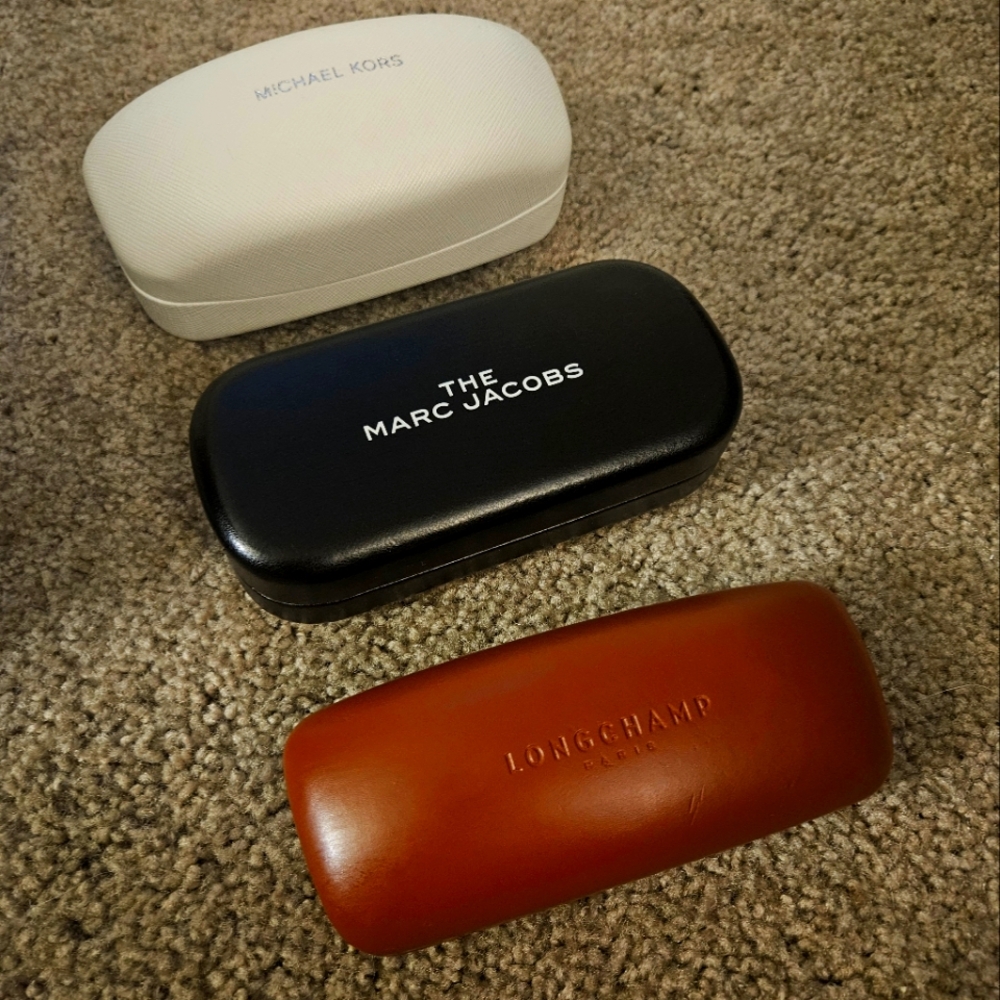 Longchamp Brown Leather Glasses Case, Michael Kors, Marc Jacobs Lot/ Bundle